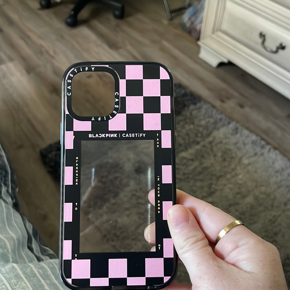 Black pink photo booth iPhone 12 case